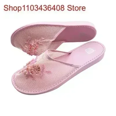 Women Stylish  Floral Slippers Flats Flip Flop Loafers Ladies Mules Fresh Breathable Home Floor Parent-Child Eva Bottom view 5