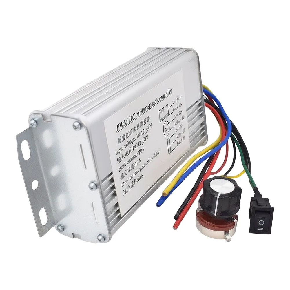 1pc For Heavy-Duty 10-60V 70A DC Motor Regulator Smooth Rotational Regulation For Electric Vehicles Industrial DC Motors