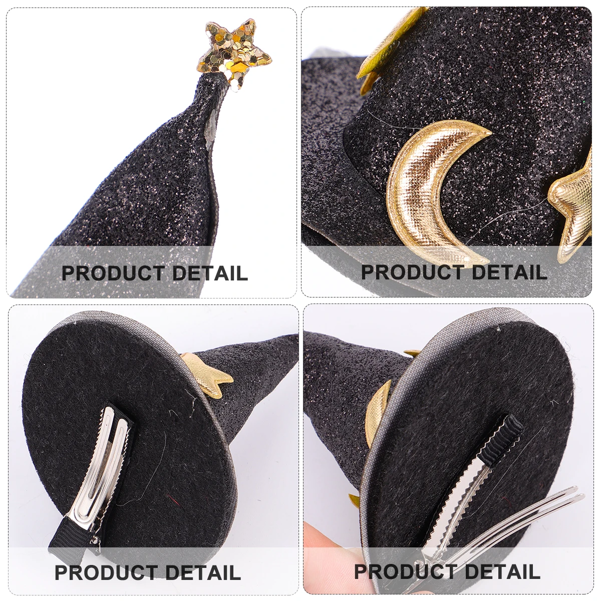 

3Pcs Halloween Pointed Hat Hairpin Mini Hat Hair Clip for Baby Girls Party Headdress Birthday Wedding Gathering