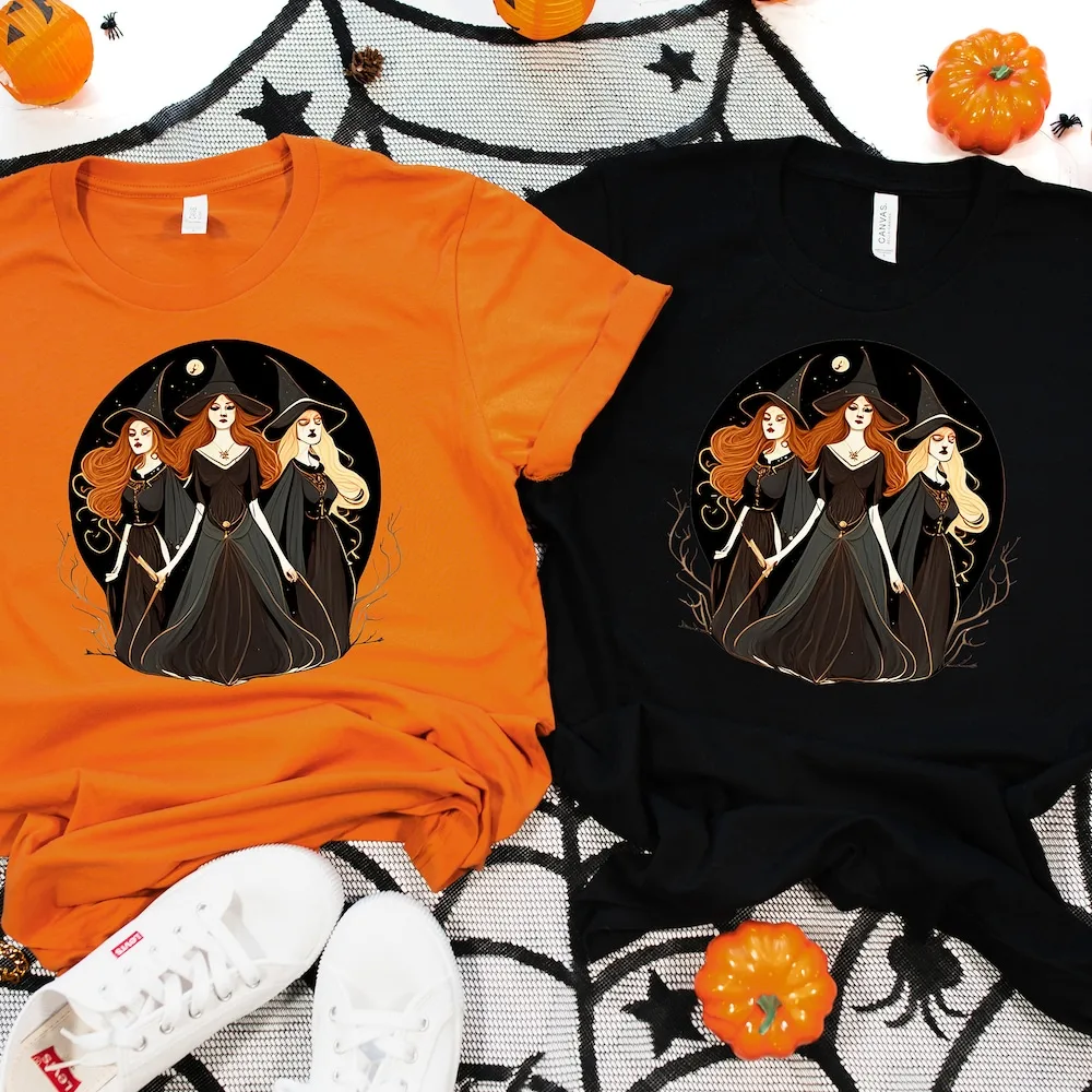 

Cool Halloween T Shirt Witch Happy Funny Squad