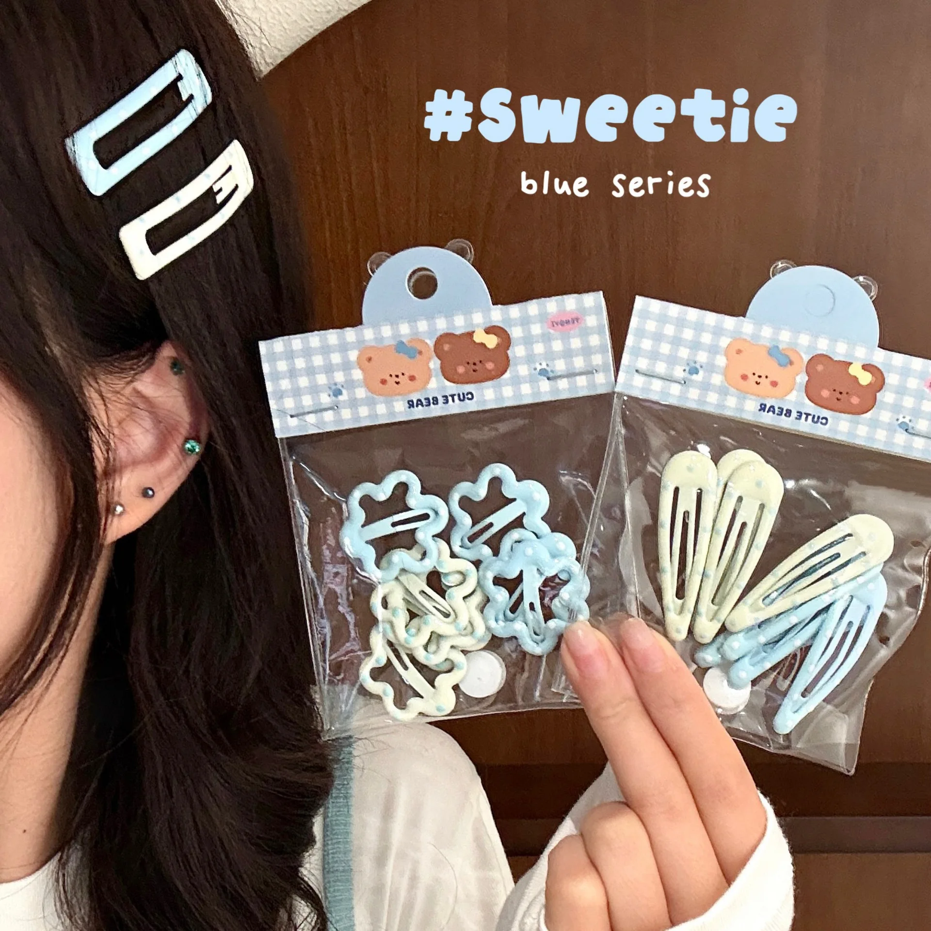 10/50 Stück blauere, niedliche Haarspangen für gebrochenes Haar, vielseitige Haarband-Clips, seitliche dekorative Clips, Pferdeschwanz-Haarspangen für geflochtenes Haar – Detail 13
