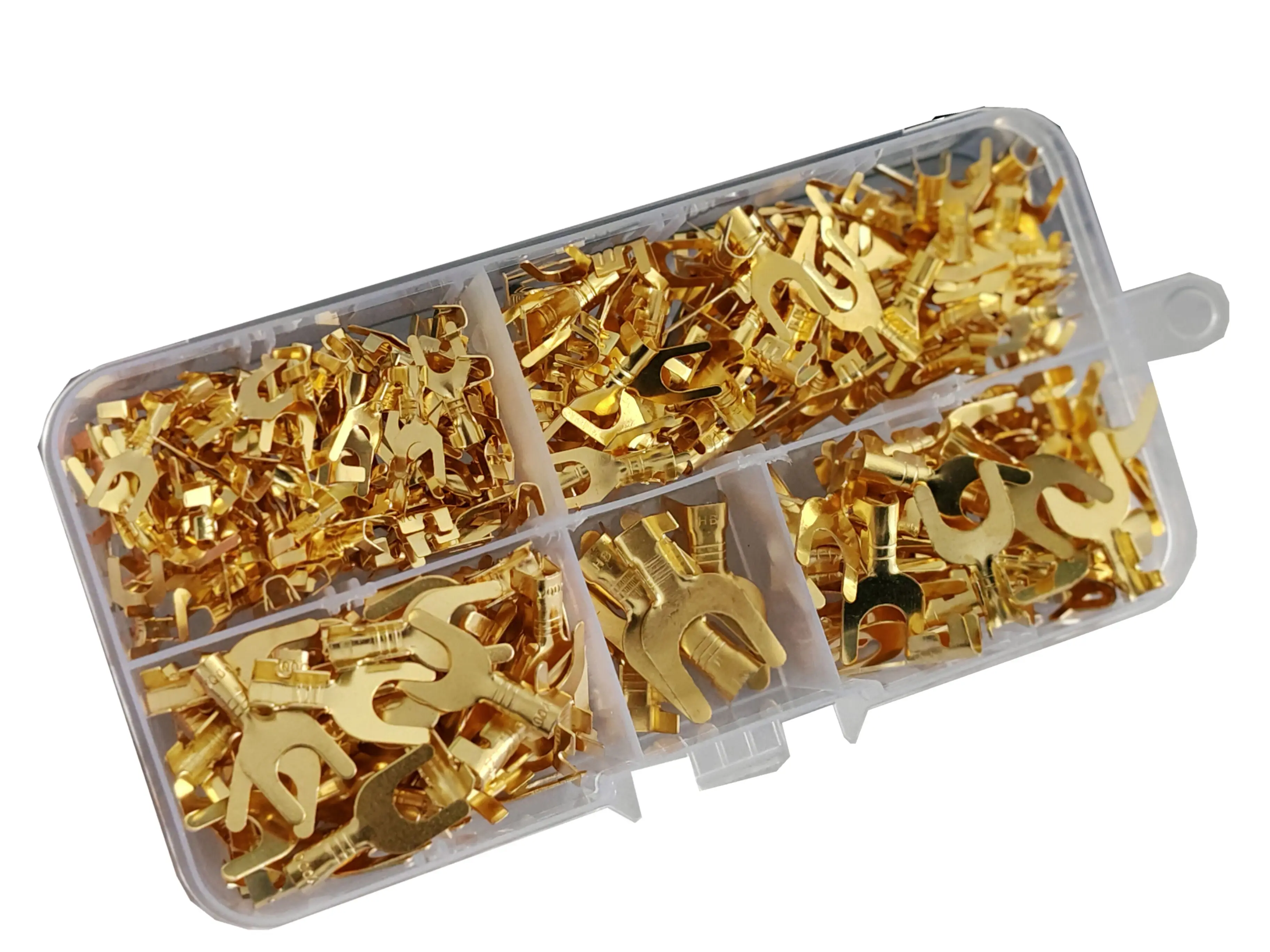 140/300Pcs Kaltgepresste Terminal Stecker Frühling Einsatz Gabel-Typ Crimpen Kopf Draht Stecker Auto Verdrahtung Terminal boden Ring – Detail 6
