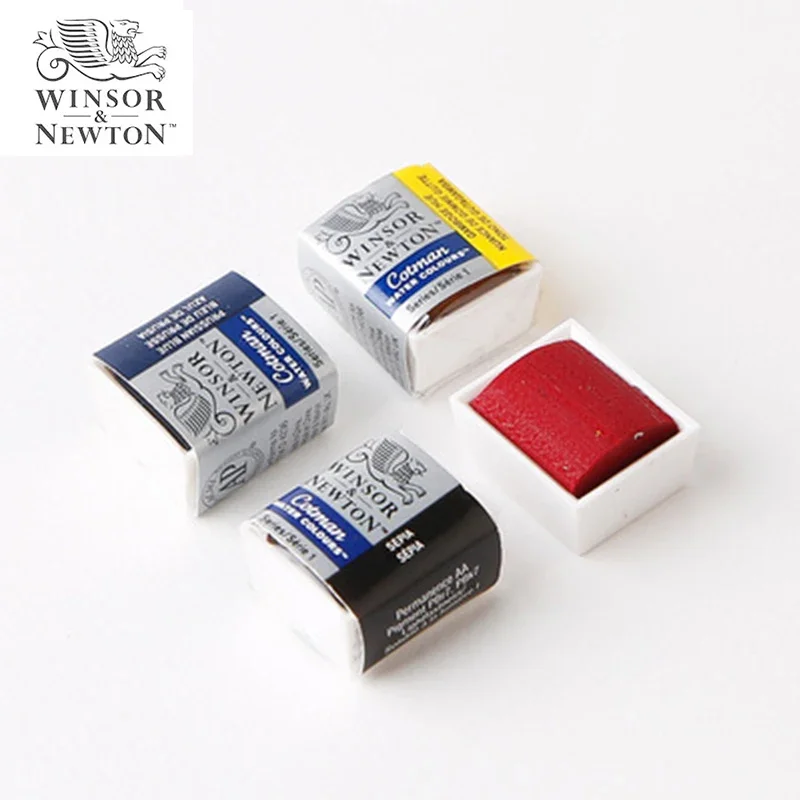 Winsor & Newton Cotman Solid Watercolor Paints High Transparency Half Block Bright Delicate Smooth Watercolor Painting Pigments