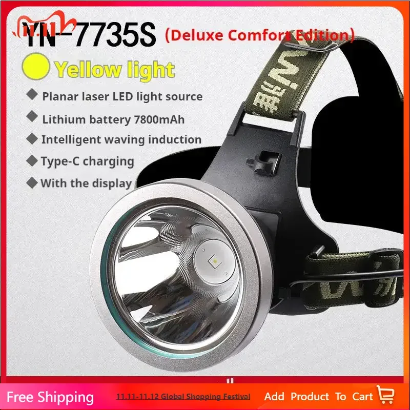 

7735S Headlight Strong Rechargeable Ultra-Bright Long-Range Headlight Ultra-Long Life Led High-Power Mining Light Specification