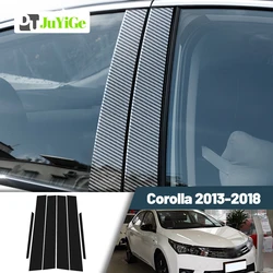 Glossy Black Carbon Fiber Window Door Deal B C Pillar Post Cover Sticker For Toyota Corolla 2013-2018 2014 2015 2016 2017
