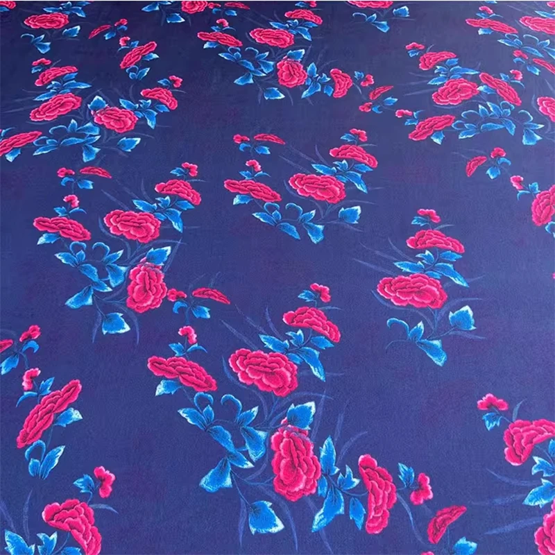 

1 meter 90% Mulberry Silk 10% Spandex 19 momme Charmeuse Silk Fabric Purple Floral Printed 140cm 55" wide by the yard XY020