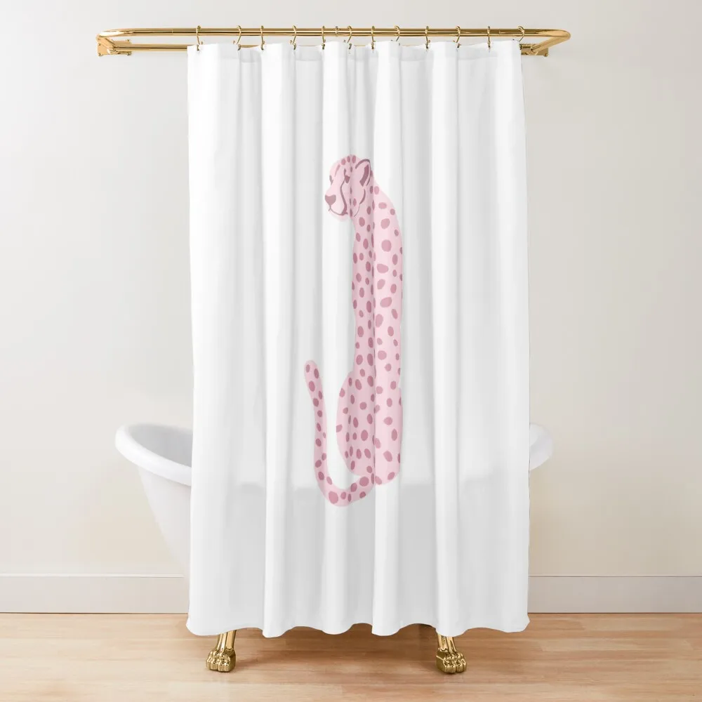 

light pink cheetah/leopard Shower Curtain For Bathrooms With Beautiful Designs Shower Bathroom Anime Bathroom Curtain