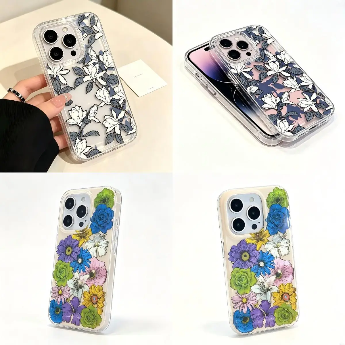 HOT Phone Case For Samsung Galaxy S26 S25 S24 S23 S22 S21 S20 FE Note20 Note10 Edge Plus Ultra Lite 5G Clear Magnolia Floral