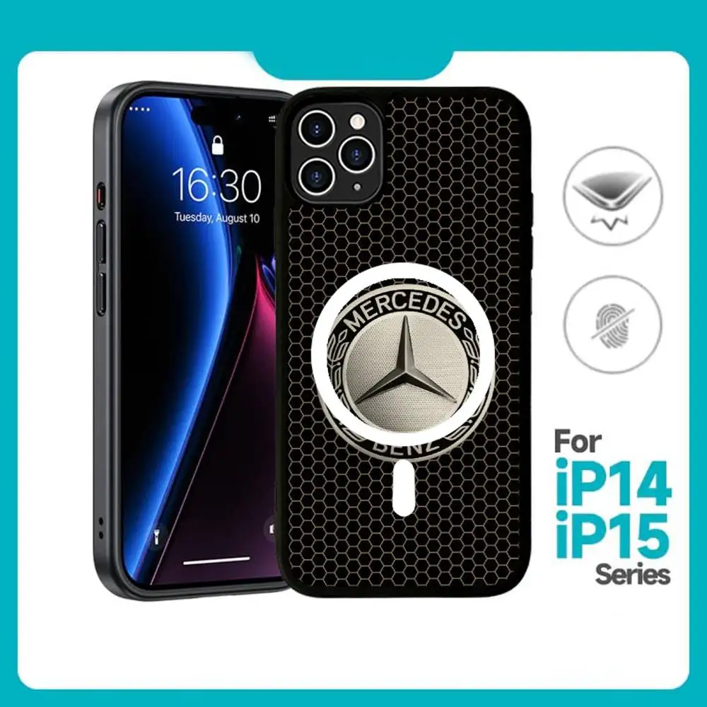 Car M-Mercedes-Benz Black For Magsafe Magnetic Phone Case For IPhone 16 15 17 Pro Max 11 12 13 14 Plus Cover view 3