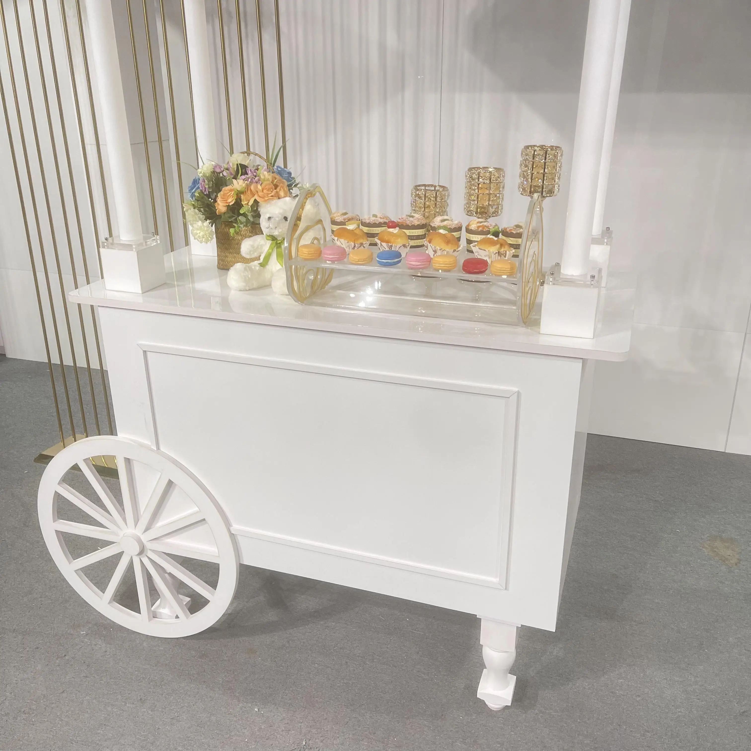 Factory Direct 2026 Modern Candy Cart Display Stand for Wedding & Birthday Decorations Stage Props Box Packing