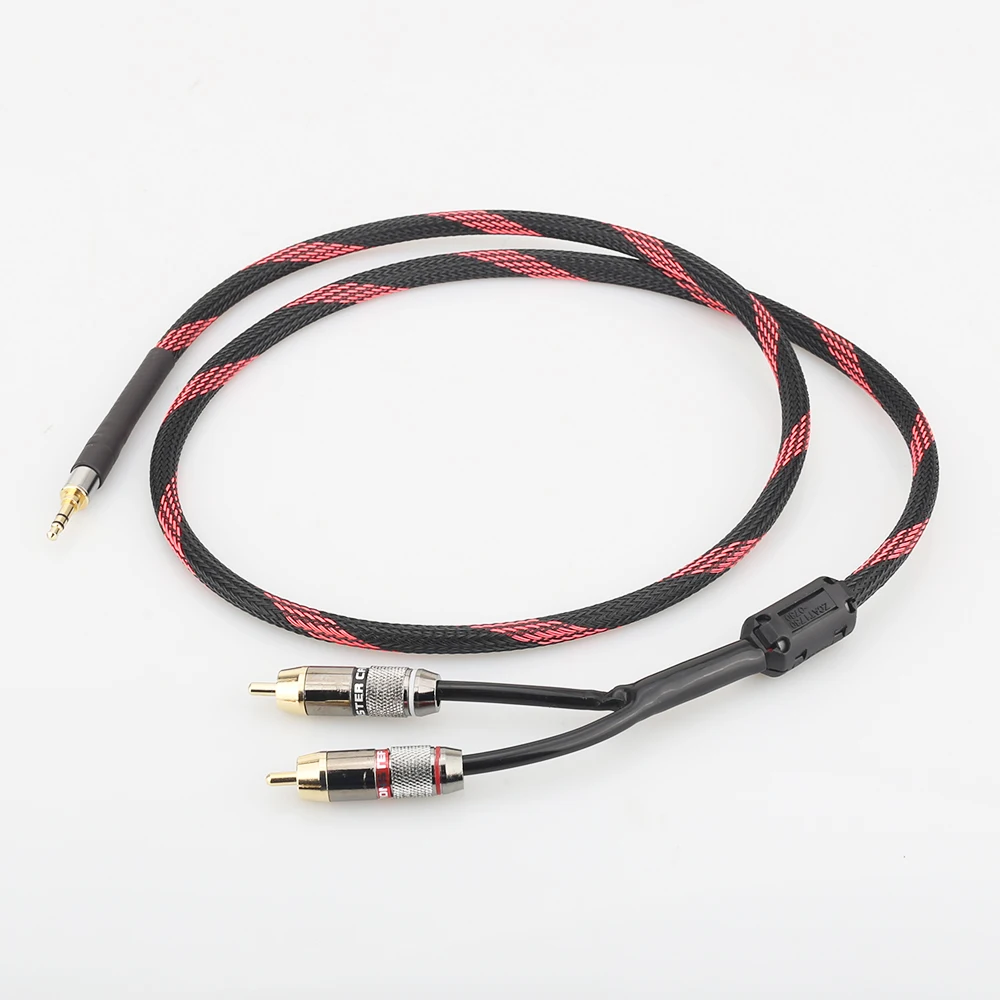 A53 3.5mm to 2RCA Audio Auxiliary Adapter Stereo 3.5 mm Splitter Cable AUX RCA Y Cord for Smartphone Speakers Tablet