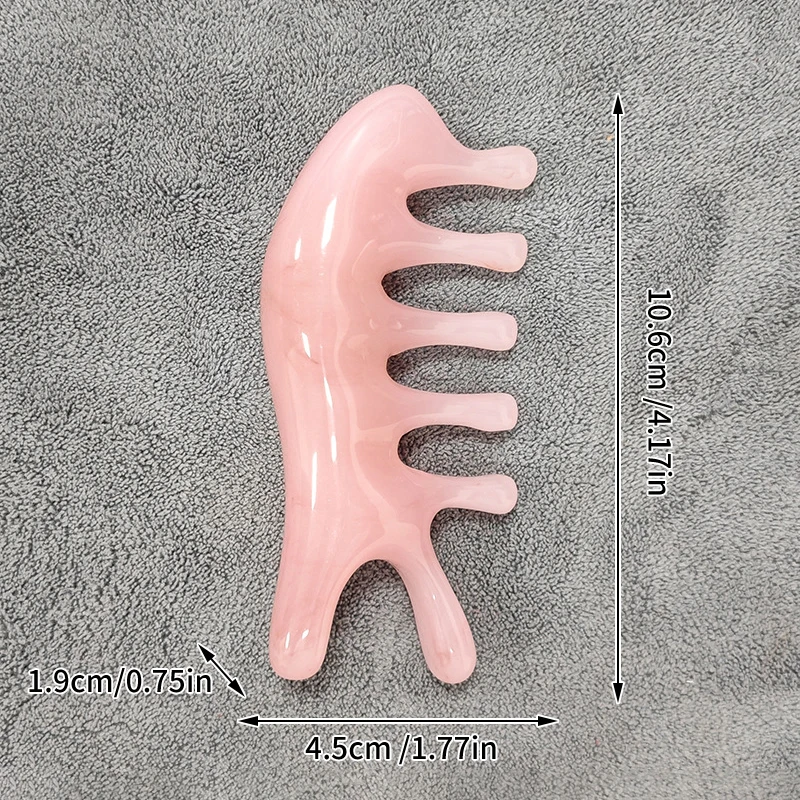 Peine de masaje de meridianos de resina, terapia de acupuntura para cuello y cabeza, masaje de relajación del cuero cabelludo, masajeador portátil de dientes anchos, 1 piezas