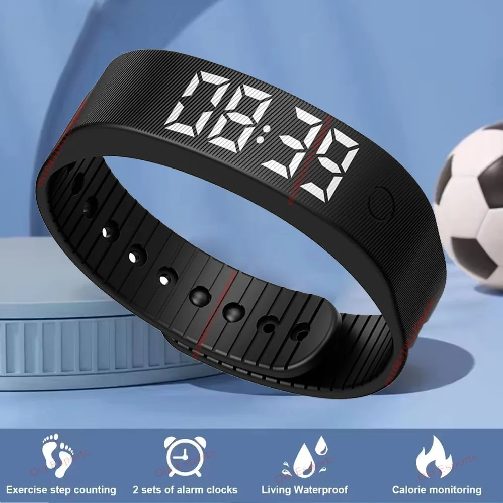 2026 Outdoor Smartwatch Sports Bracelet Vibration Alarm Clock Reminder Sleep Monitoring 24 Hours Pedometer Rechargeable Bracelet