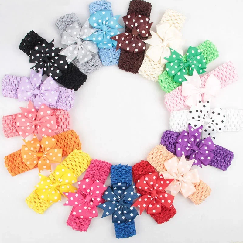 Baby Girl Headband Infant Hair Accessories Band Bows Headwear Dot Newborn Children Gift Toddlers Ribbon Newborn Cloth Bowknot