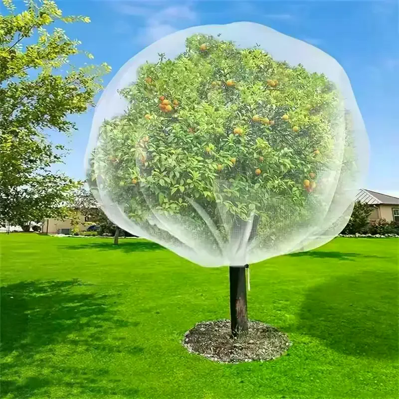 Large Fruits Tree Netting Cover With Zipper And Drawstring Garden  Netting Transparent Bird Plant Barrier Mesh Screen