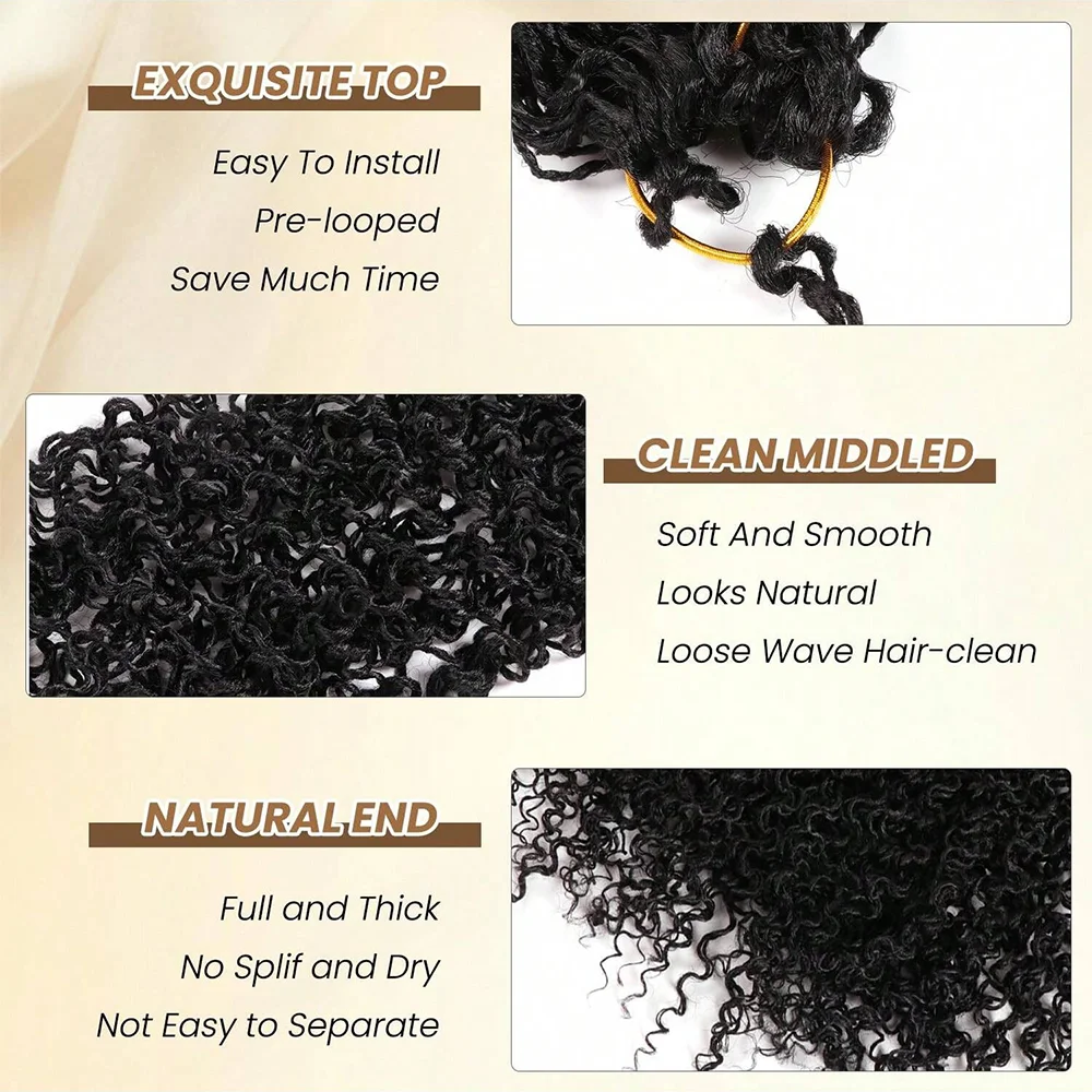 Yanky twist crochet cheveux 8/10/12/14 pouces 1/7Pack naturel noir pré-torsadé moelleux printemps torsion bouclés crochet cheveux synthétiques