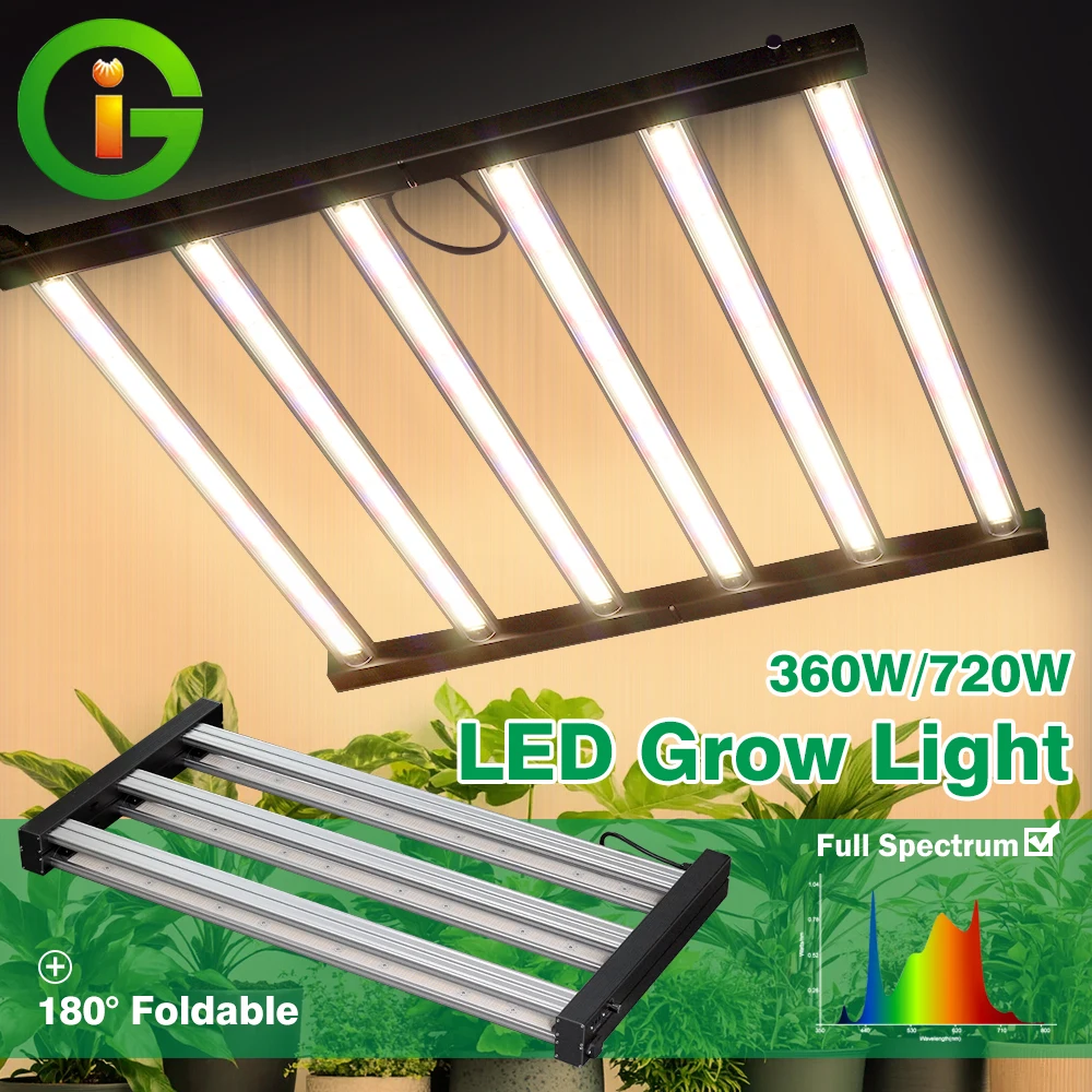 Lampada da coltivazione per piante da 360 W 720 W Lampada a spettro completo con alimentatore biult-in Lampada da coltivazione per piante da interno Serra da giardino Spina europea