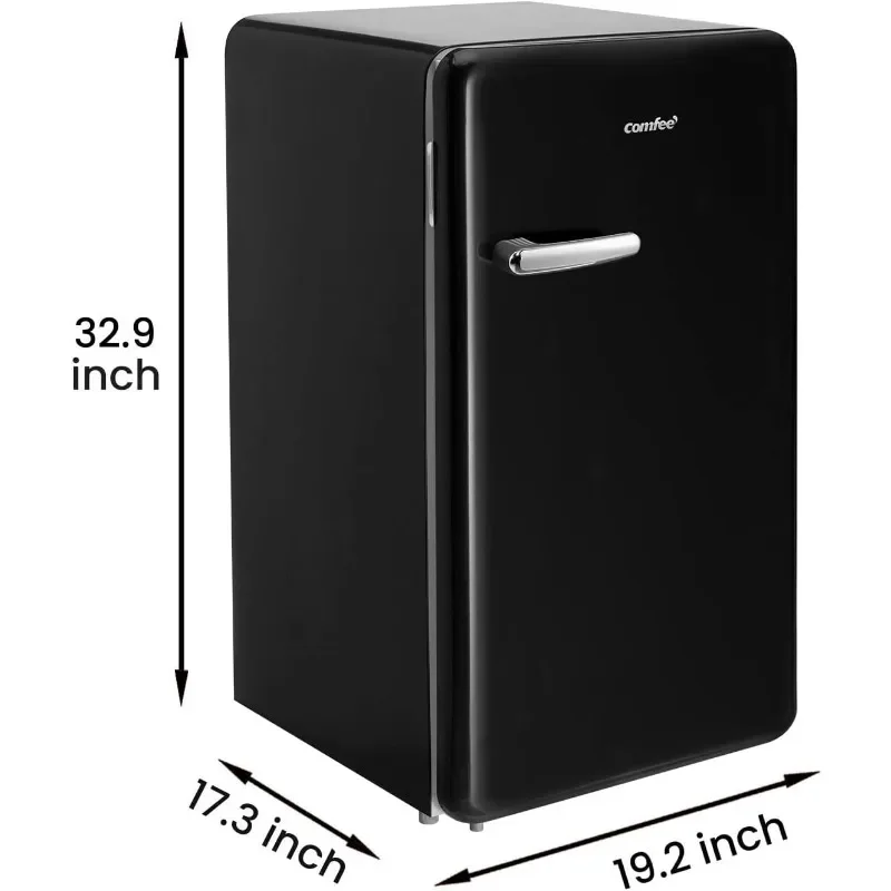 COMFEE 3.3 Cubic Feet Solo Series Retro Refrigerator Sleek Appearance HIPS Interior, Energy Saving, Adjustable Legs