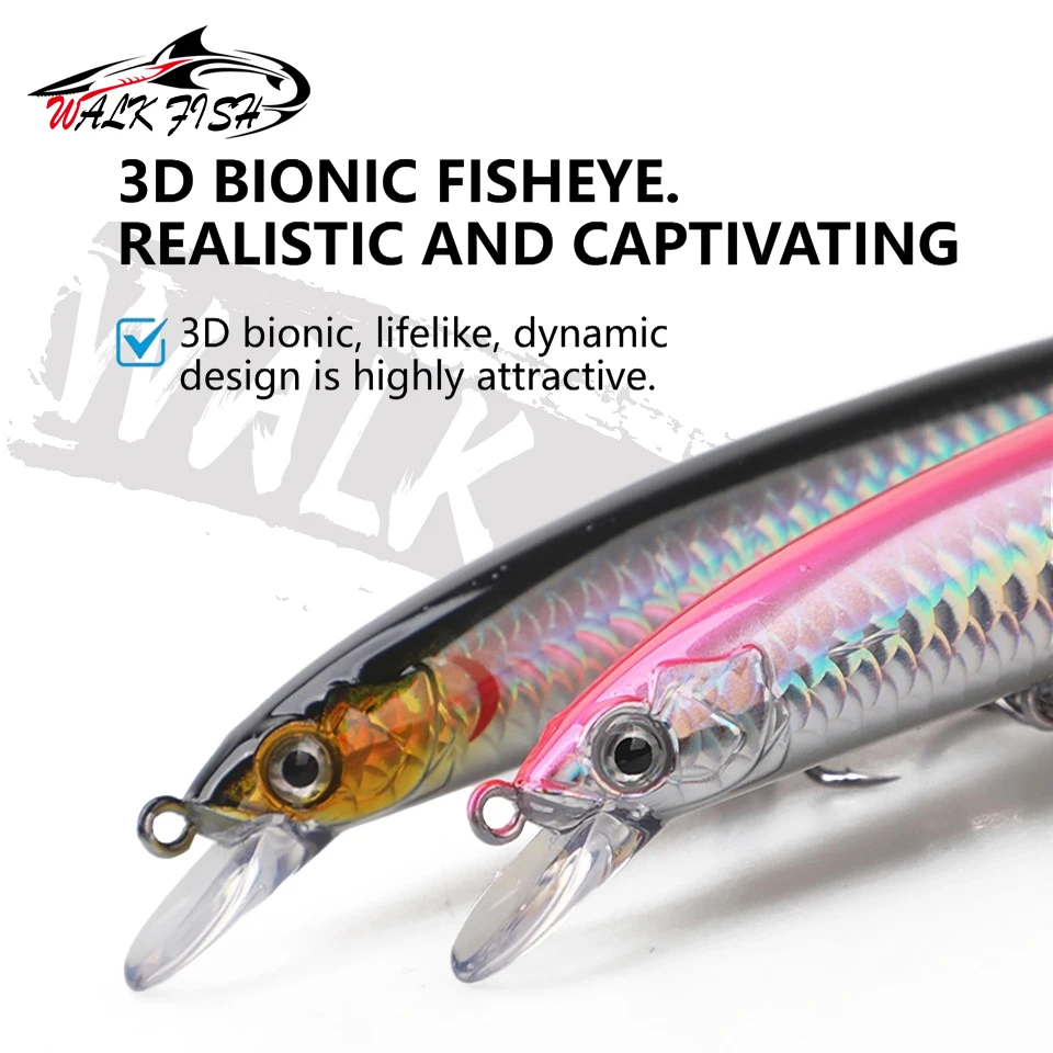 WALK FISH 1 Stück 150mm 22g Testar Big Minnow Angelköder Schwimmende Wobbler Künstlicher Harter Köder Plastikfisch für Karpfen, Forelle, Seebarsch – Detail 8