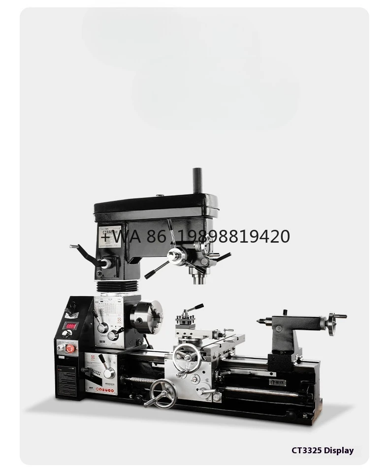 Machine Bench Drill for Metal Combo Lathe Milling Machine for Metal Wood CT3325L Multifunctional Lathe Milling