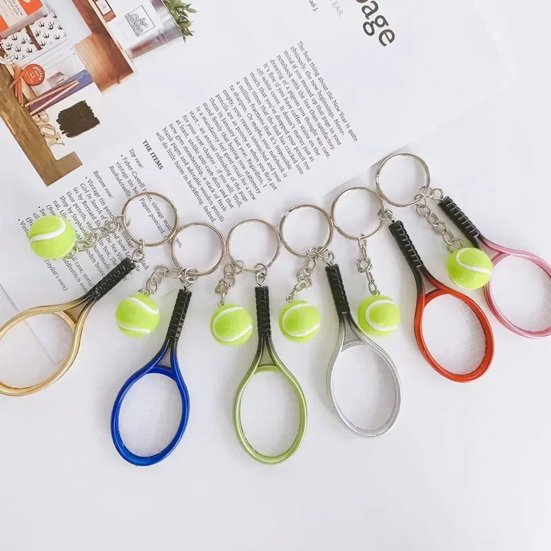 Creative Mini Tennis Racket Keychain Car Keychain Accessories  Mini Handbag Cute Keychain Fashion Keyring