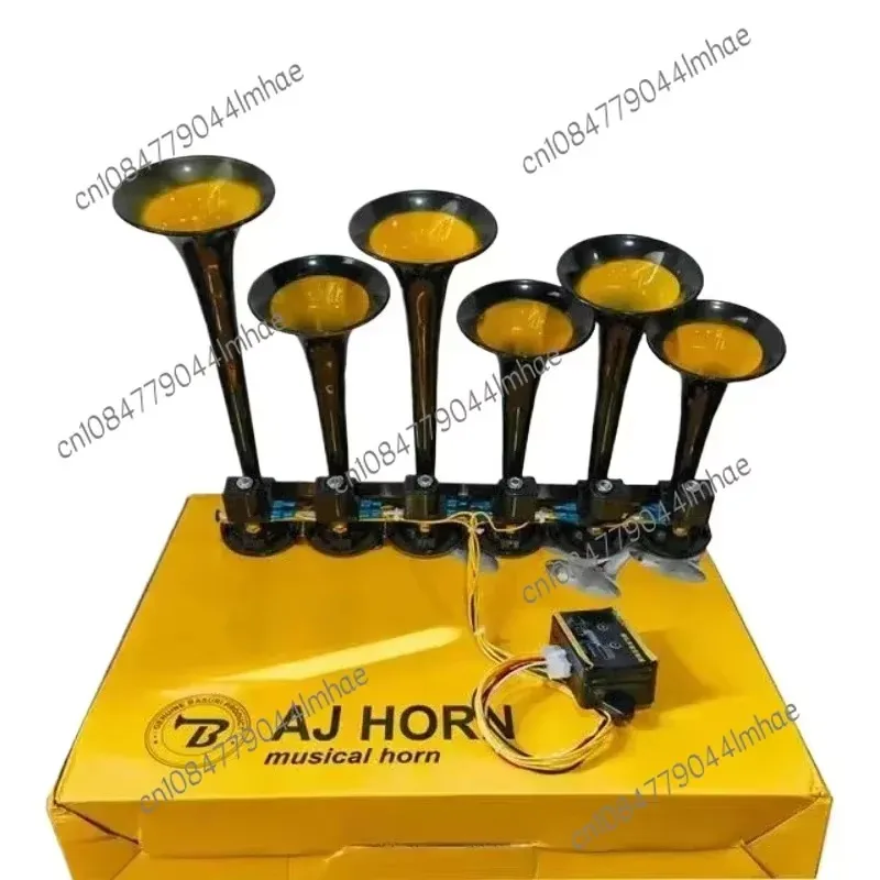 Six tubes, thirty-six tones, 24V car music horn, truck electric control air horn, metal tube music air horn belt