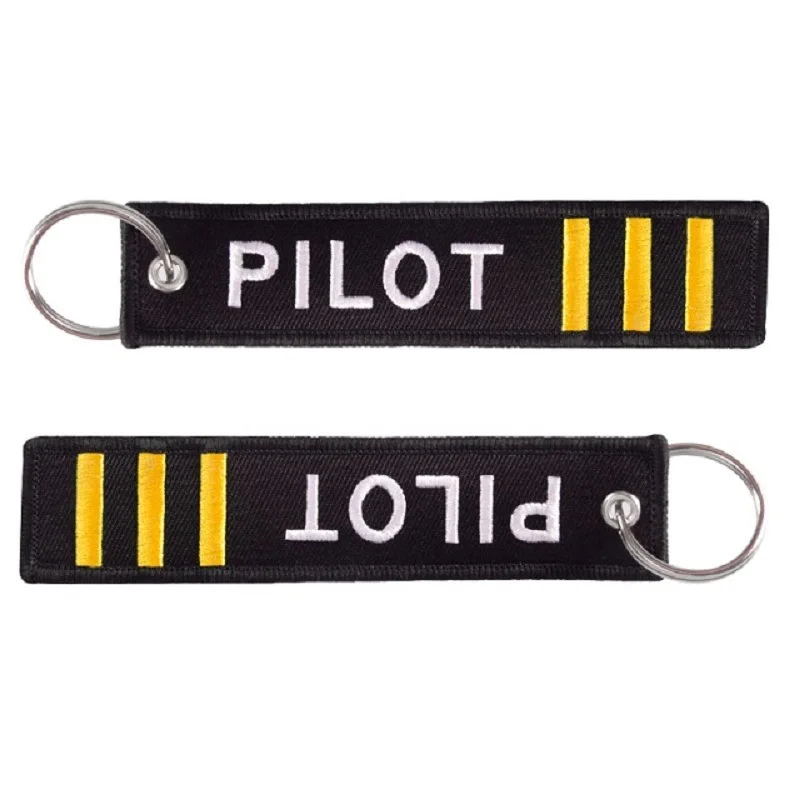 keychain flight Embroidery Remove Before Flight Pilot Key Chain For Aviation Gifts Key Tag Label Fashion Keyrings