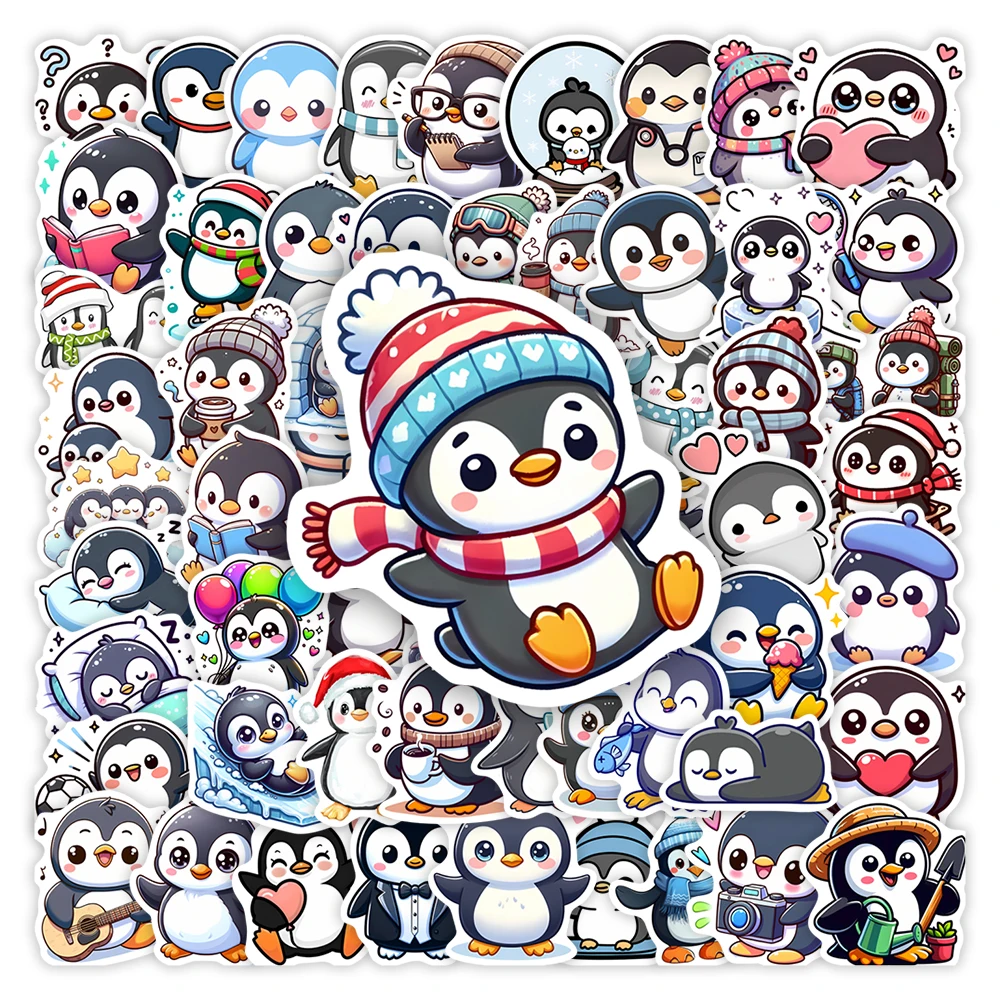 Cute Cartoon Penguin Stickers Kids Animal DIY Toys Gift Decorative for Scrapbook Junk Journals Laptop Luggage Bottles Waterproof