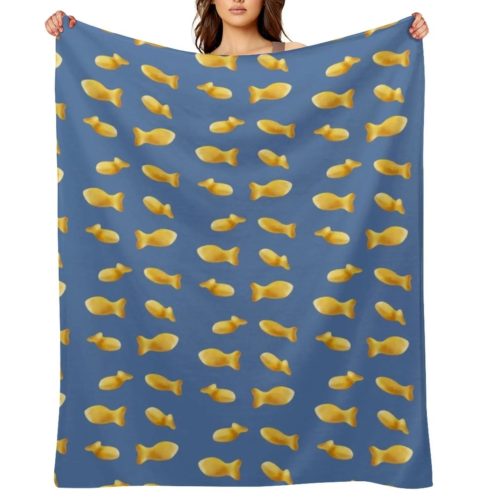 

Goldfish Cracker Biscuits Pack Throw Blanket Decorative Throw Tourist Cute Blankets
