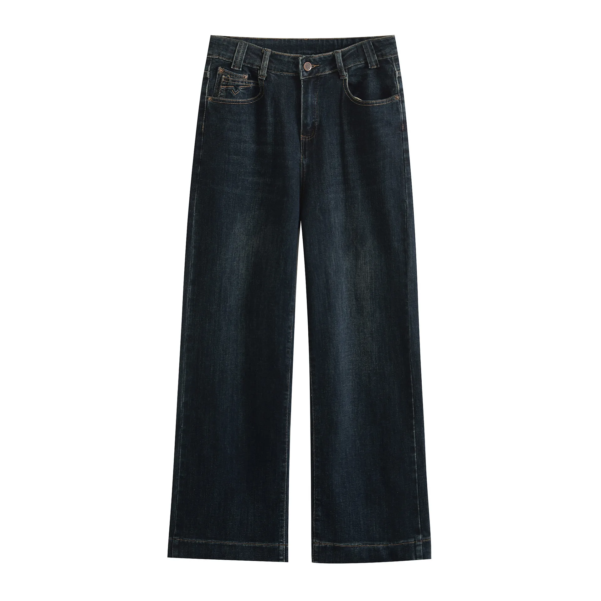 Moda plus size jeans feminino 2025 outono nova qualidade simples estiramento denim perna reta calças compridas k005