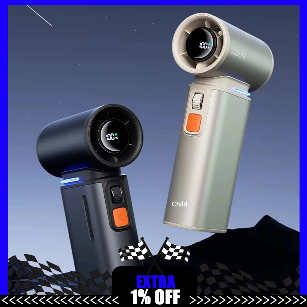 JisuLife Ultra1 Handheld Small Fan 100 Gears Can Adjusted At Will Handheld Fan Aviation Turbine Noise Reduction Air Duct Gifts