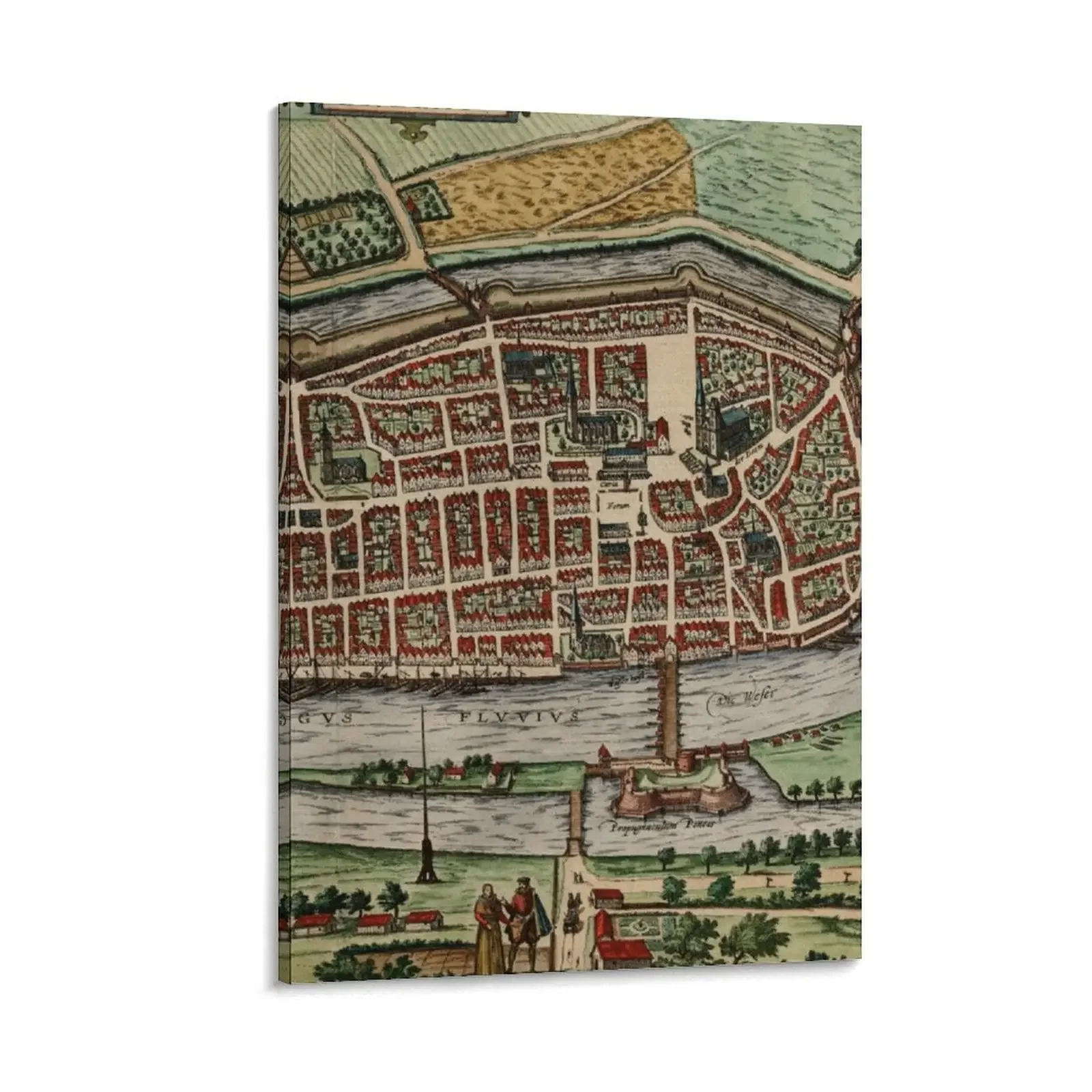 

Vintage Map of Bremen Germany (1598) Canvas Painting room decoration painting Wall decoration frame Decoration bedroom