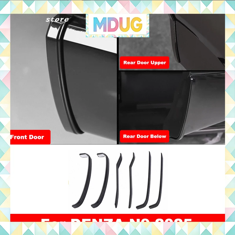 mdug-for-denza-n9-2025-rear-view-mirror-car-door-anti-collision-strip-abs-paint-body-anti-scratch-sticker-modification-accessory