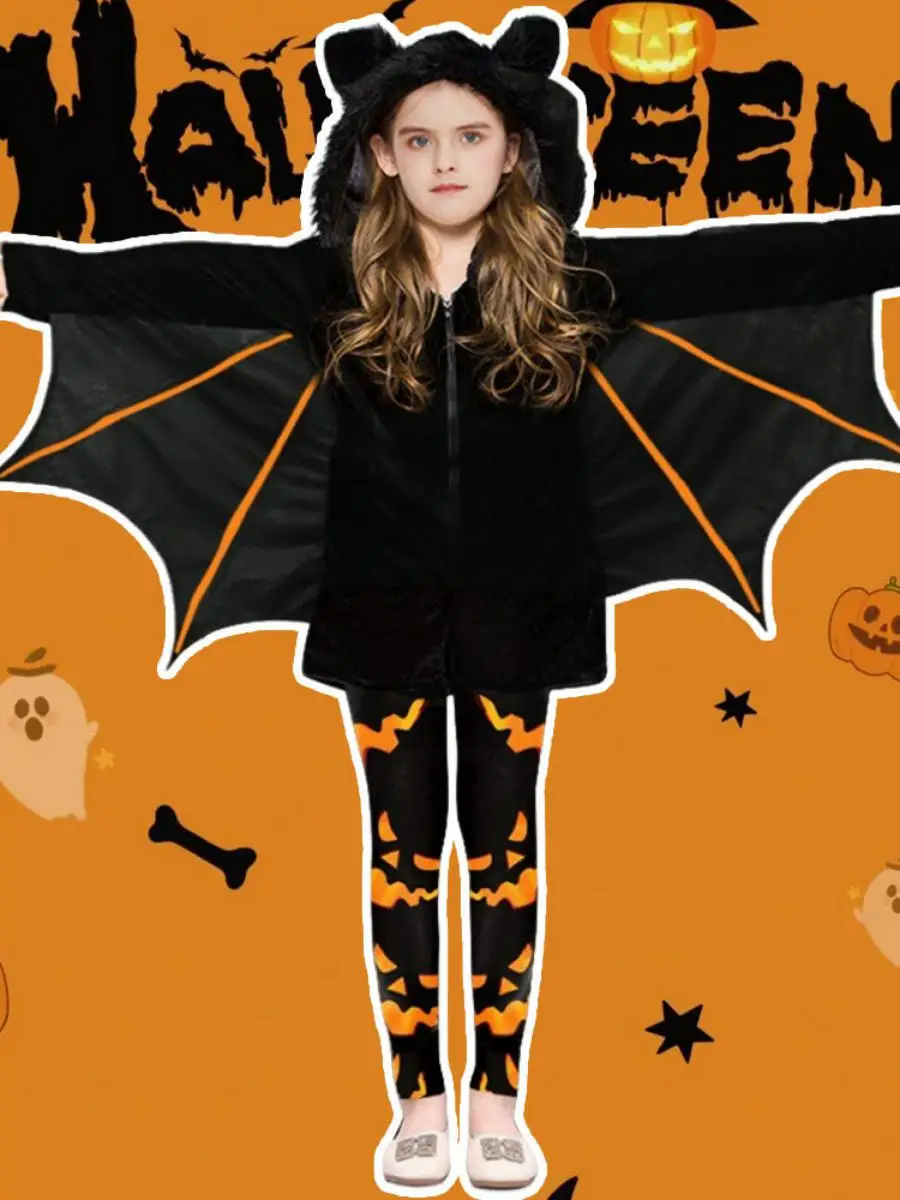 

2023, детский халат летучей мыши на Хэллоуин, женский костюм для косплея, одежда для выступлений, Новое поступление, материал из полиэстера