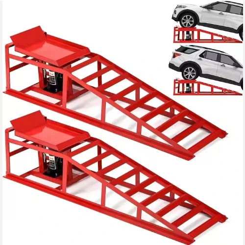 Equipped with 3T Hydraulic Lifting Jack, Portable and Adjustable Car Ramp, Capable of Bearing 2T Weight, Fast Conveying