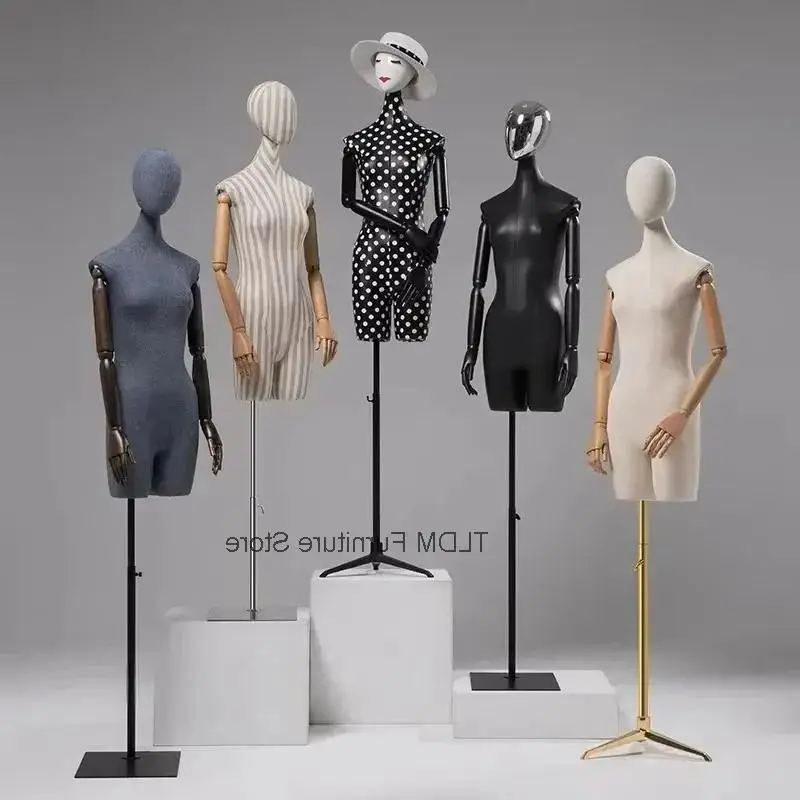 Head Stylish Window Female Clothing Mannequin with Upper for Body Store Display Props Stand Models Dummy