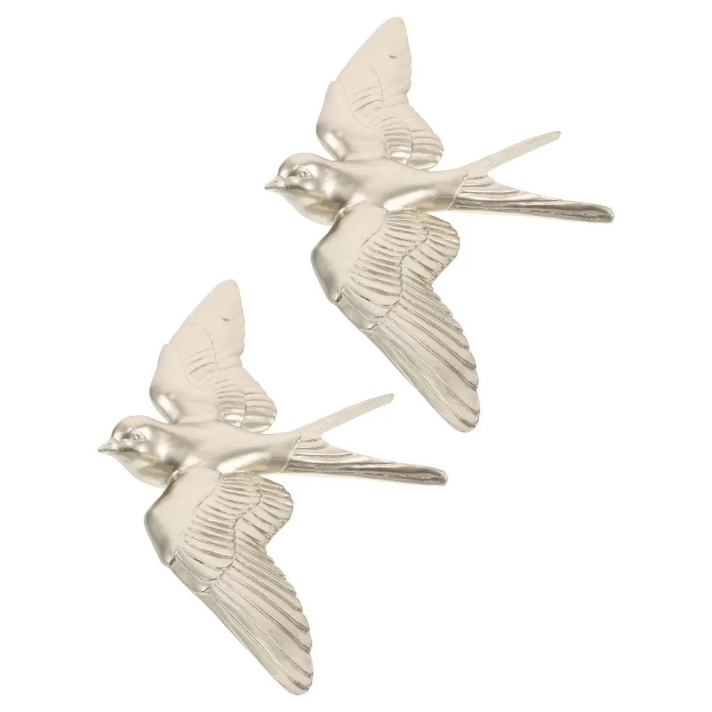 2pcs Swallow Decor Feathered Sculpture Nordic Style Home Decoration For Living Room Entrance Hallway Dining Room Bird
