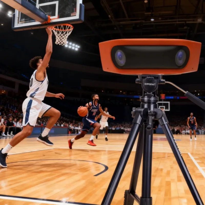 Waterproof Sports Camera AI Tracking 4K Live Stream 180 Wide Angle CMOS Sensor Remote Controller for Basketball