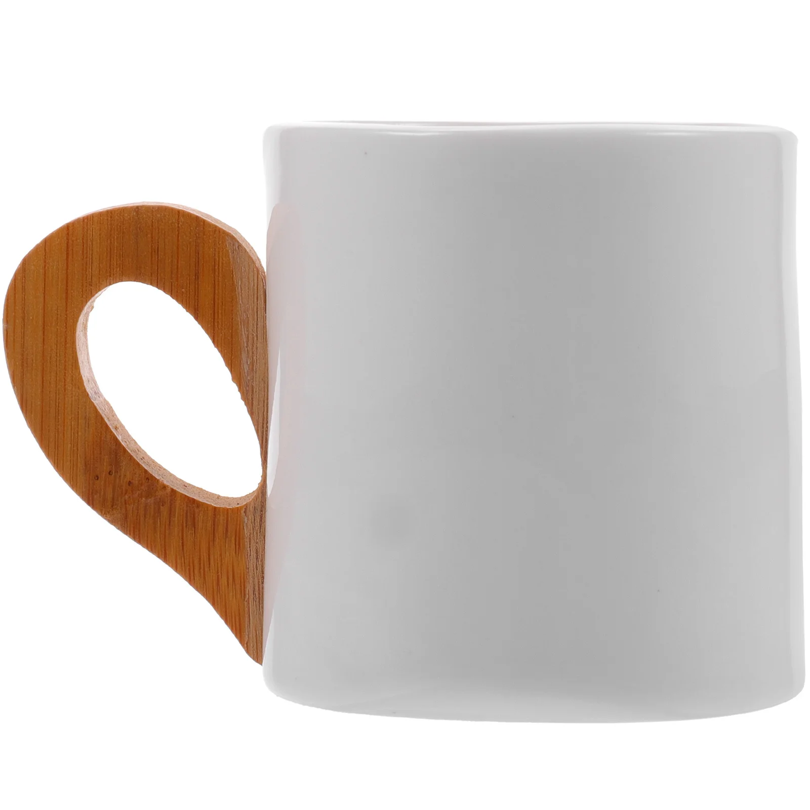 

Large Ceramic Coffee Mug Bamboo Handle Flat Bottom for Office Home Tea Coffee Hot Beverages Pretty Mugs