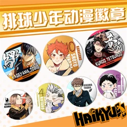 Hot Sale Japanese Anime Haikyuu Tinplate Pins Backpack Funny Brooch Badges Shoyo Hinata Timeskip Sakusa Atsumu Gift Peripheral