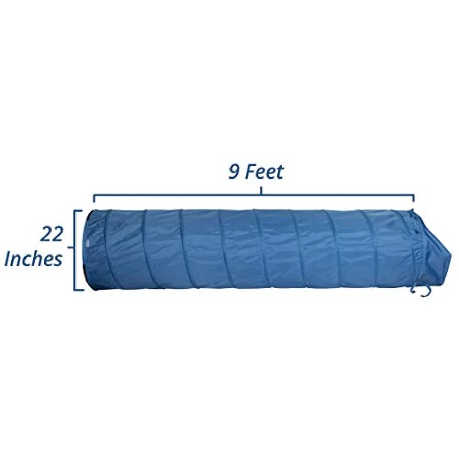 Tunnel de jeu pour enfants, intérieur/extérieur, bleu, 9 pieds x 22 pouces, avec tissu durable, accessoire amusant