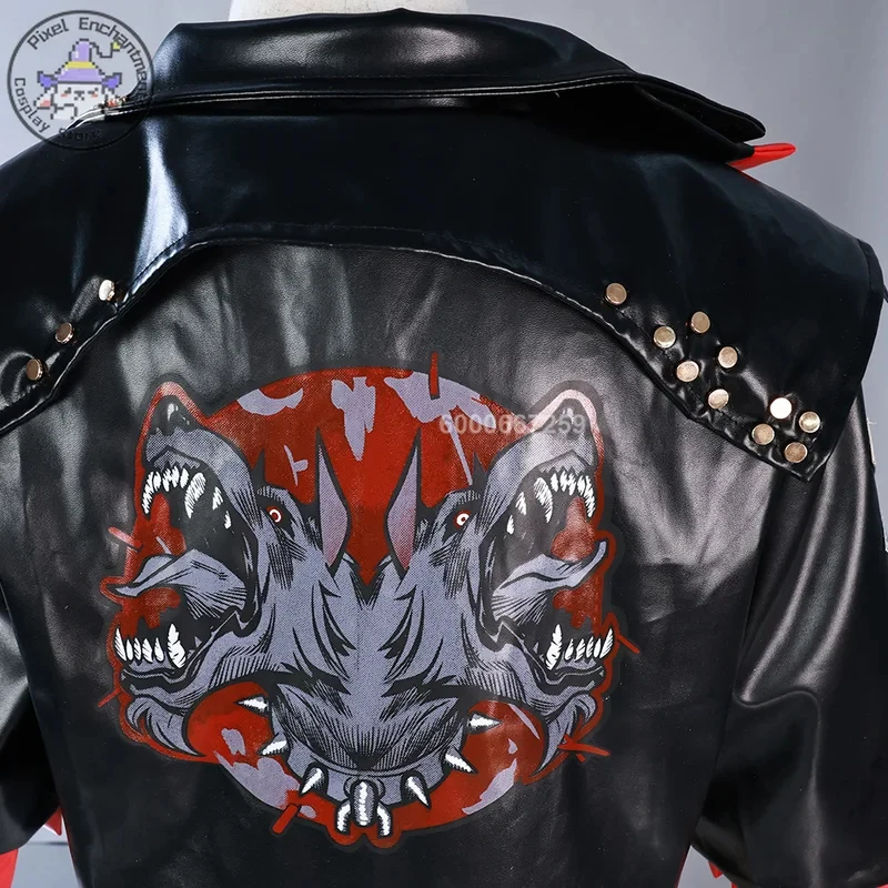 

v;7,e\6'Game Anime Vi's Black Leather Jacket Cosplay Costume Halloween Party Complete Women's Outfh;3,p\5/