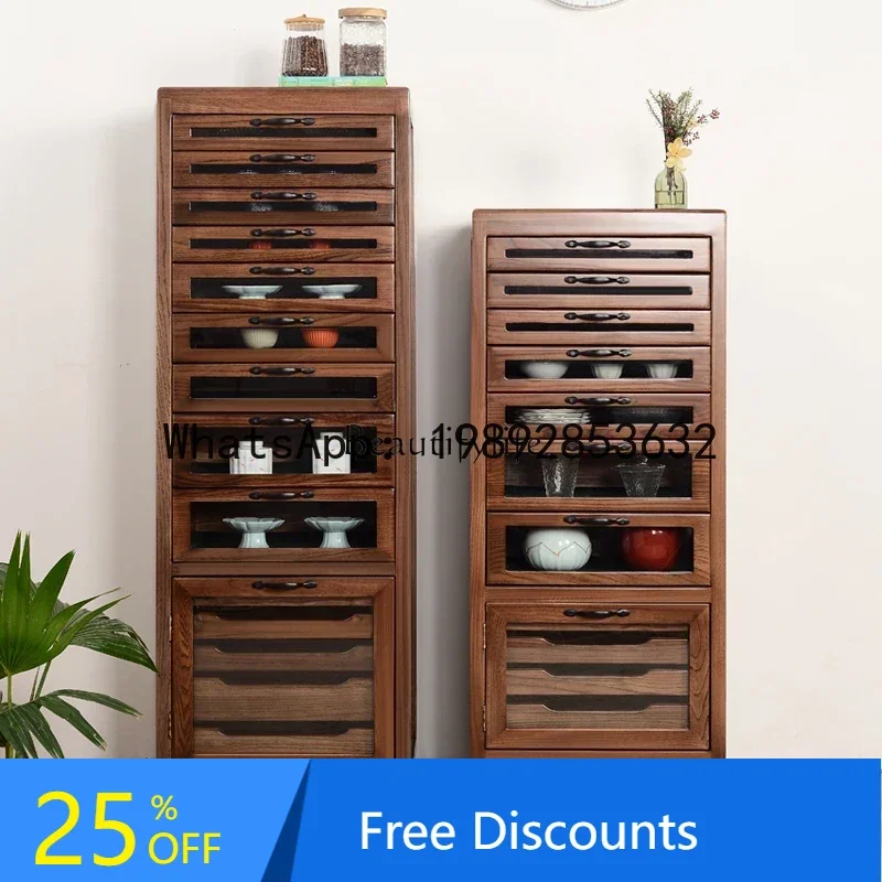

HH2 jj Z.Chinese solid wood tea set storage drawer storage small stand bedside table modern simple household