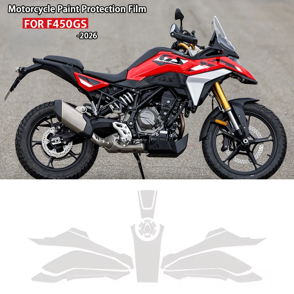 NEW F450 GS Motorcycle Paint Protection Film TPU-PPF Material For BMW F450GS Anti-Scratch Protective self-healing kit 2026