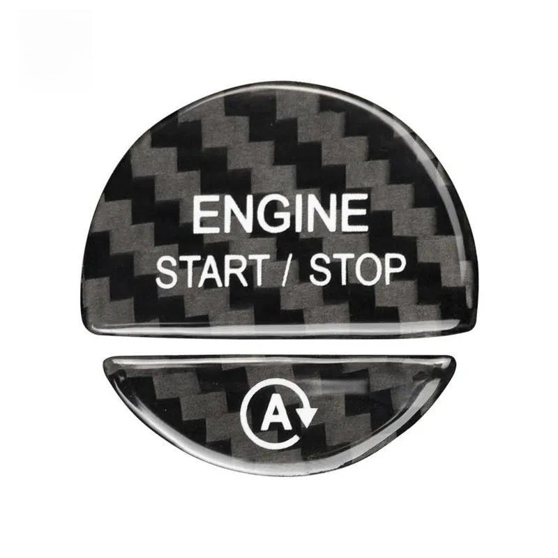 For Mercedes Benz 2022 One Button Engine Start Decorative Sticker Real Carbon Fiber Protective Cover Modification Accessory