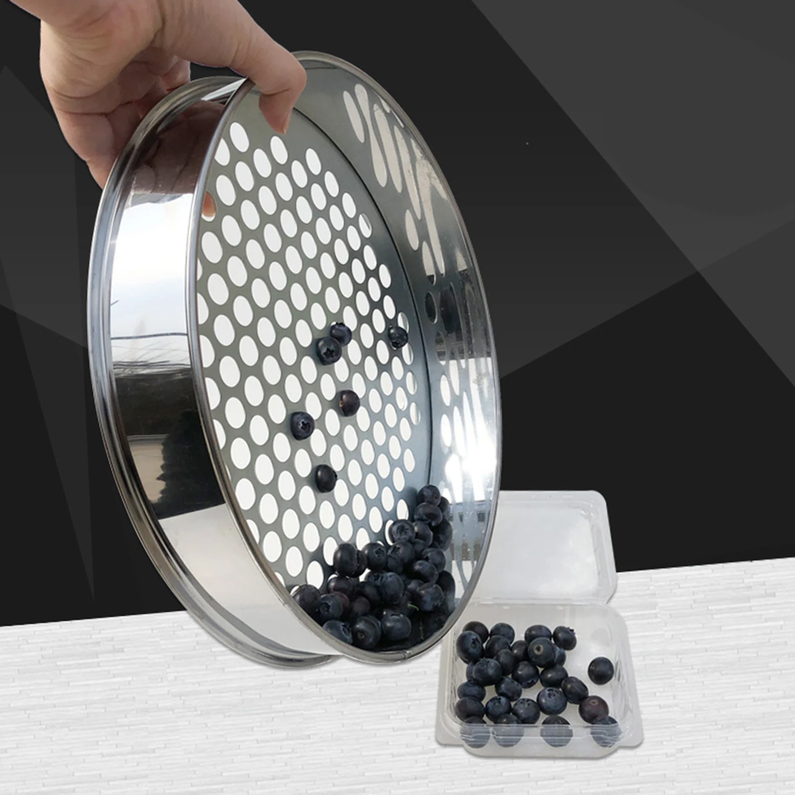 Stainless Iron Garden Sieve Portable Round Hole Lightweight Food Bean Sifter Sand Sifter Sieve Garden Sieve Soil Sieve Garden