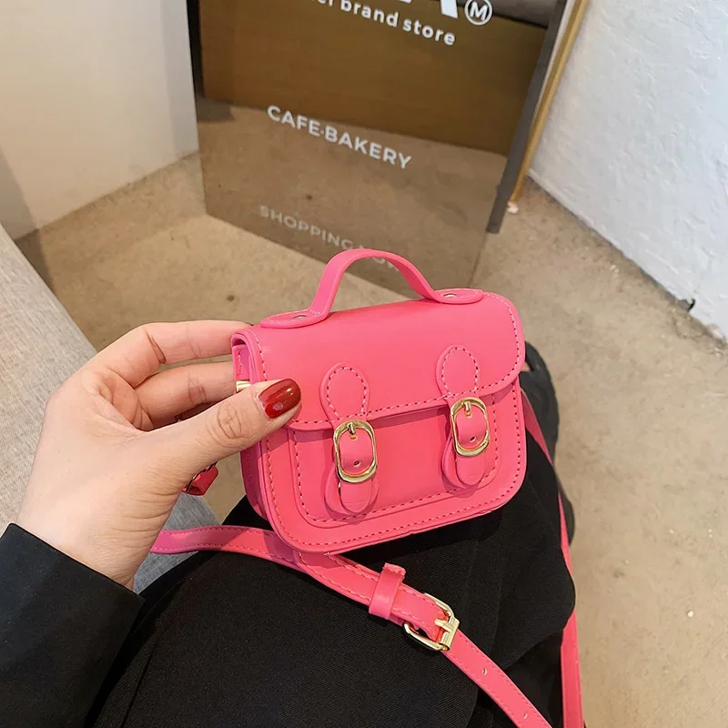 Mini Handbags New Fashion Sweet Cute Girls Kid Hand-held Shoulder Bags Lipstick Small Square Bag Casual Parent-child Interaction