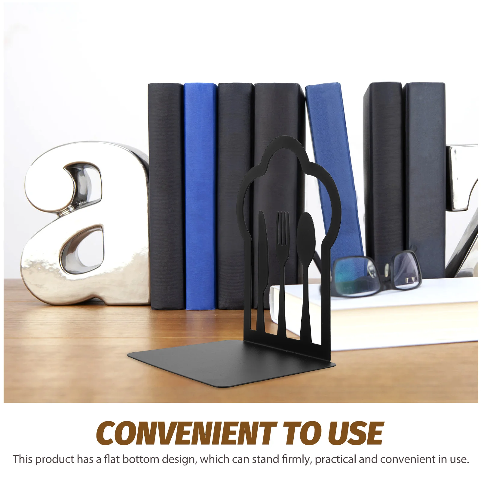 

2pcs Retro Stand Holder Metal Iron Bookends Decorative Delicate Organizers for Home Office Kitchen Themed Accessories Iron Book