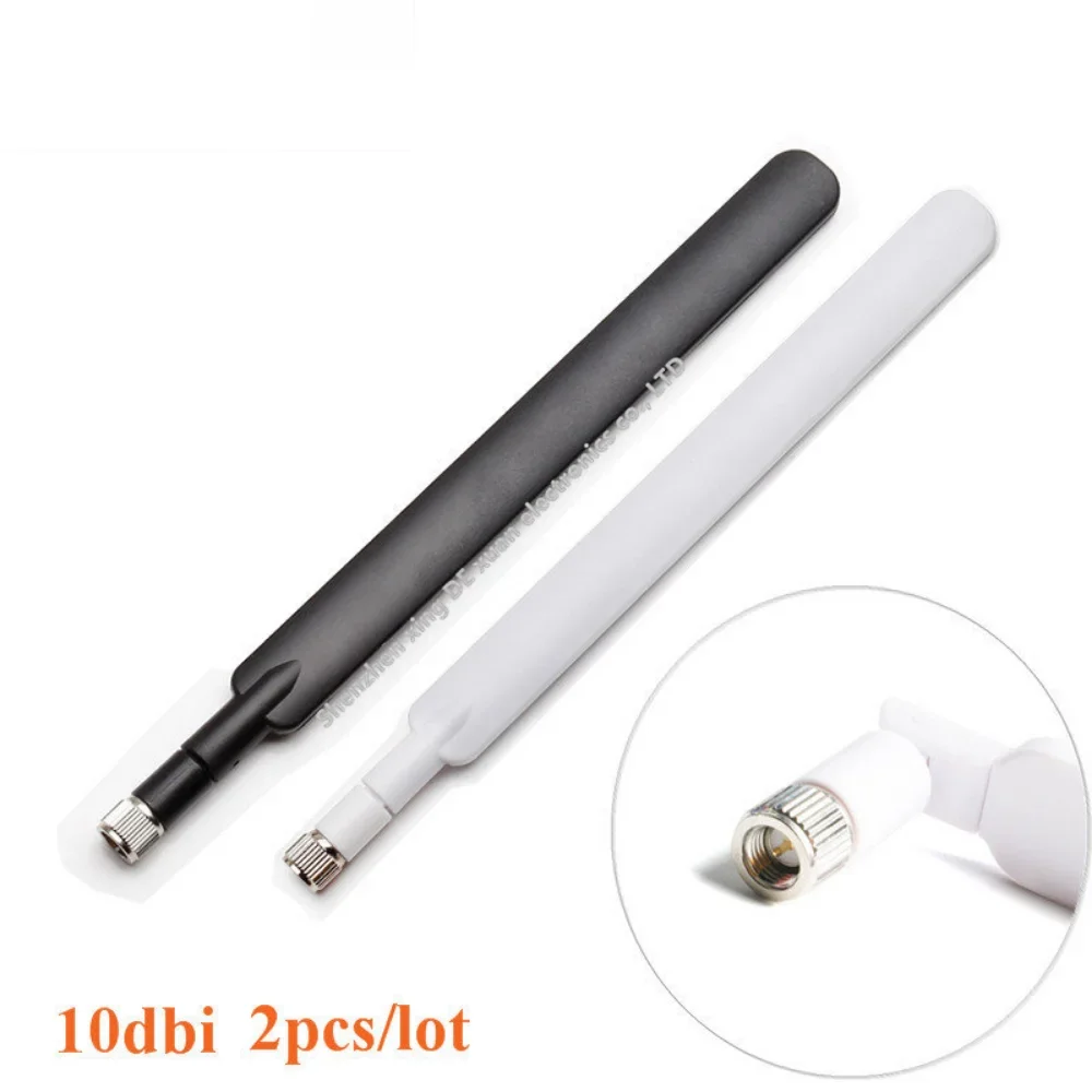 2pcs 4G Antenna SMA Male White Black 10dBi for 4G LTE Router External Antenna Huawei B593S B880 B310 700-2690MHz Router Antenna