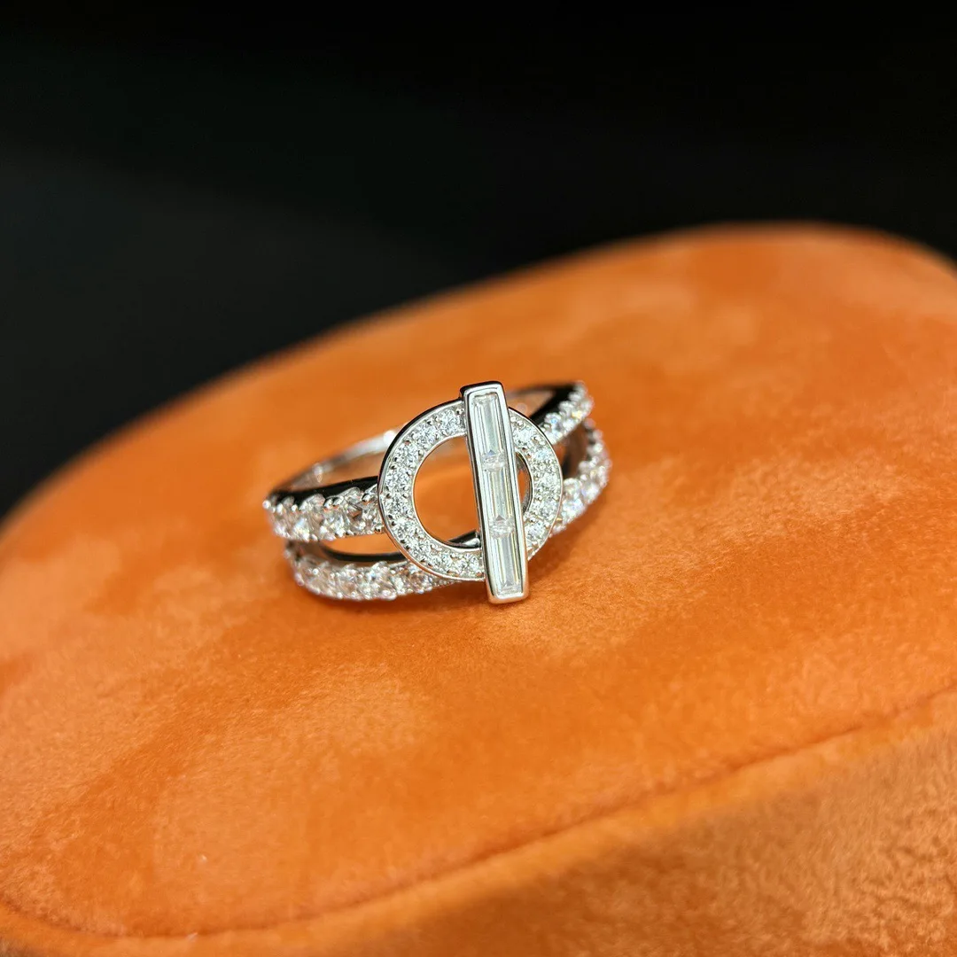 

92.5% Silver H Brand Full Diamond Ring